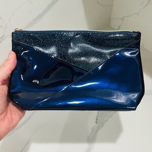 Lancôme Makeup bag. Navy blue with sparkles and gold zipper. NEW